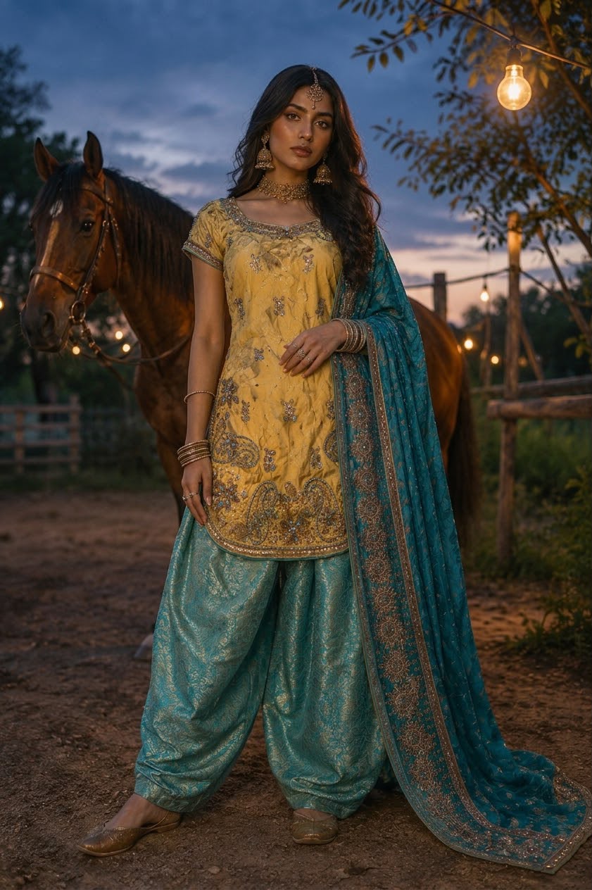 Hand-woven ivory Banarasi silk with faint metallic gold motifs, folded neatly.